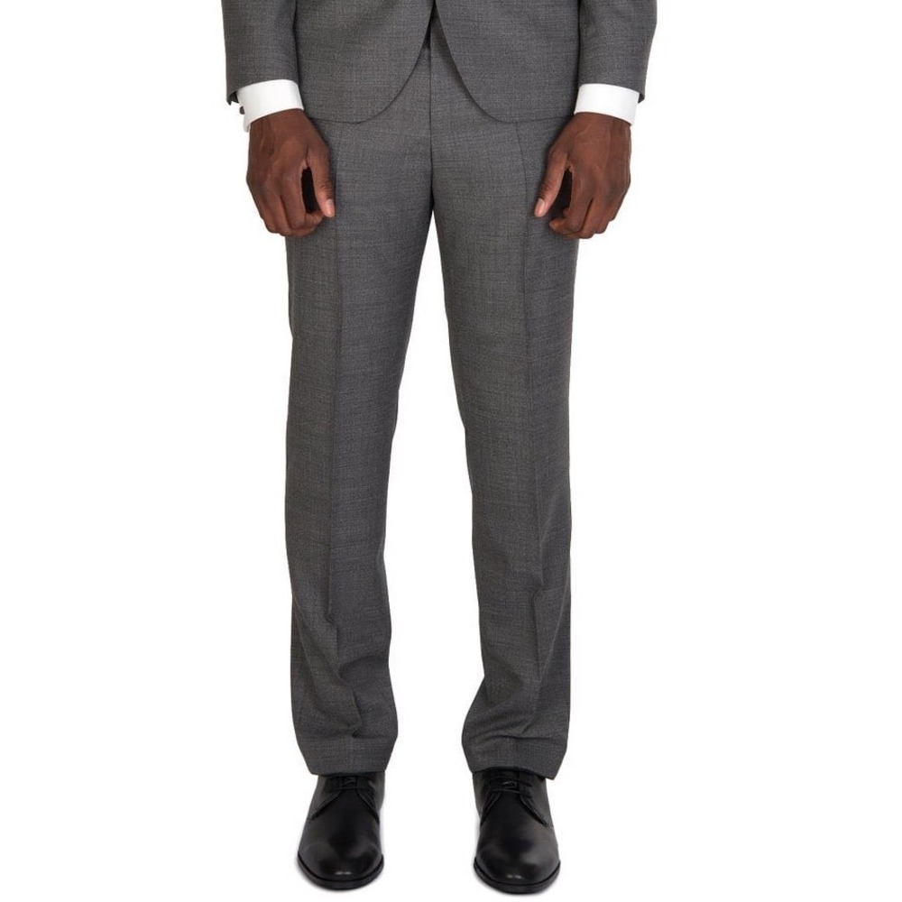 Hugo Boss Johnstons1/Lenon Mens Grey 100% Virgin Wool Dress Pants Waist 34x29‎
